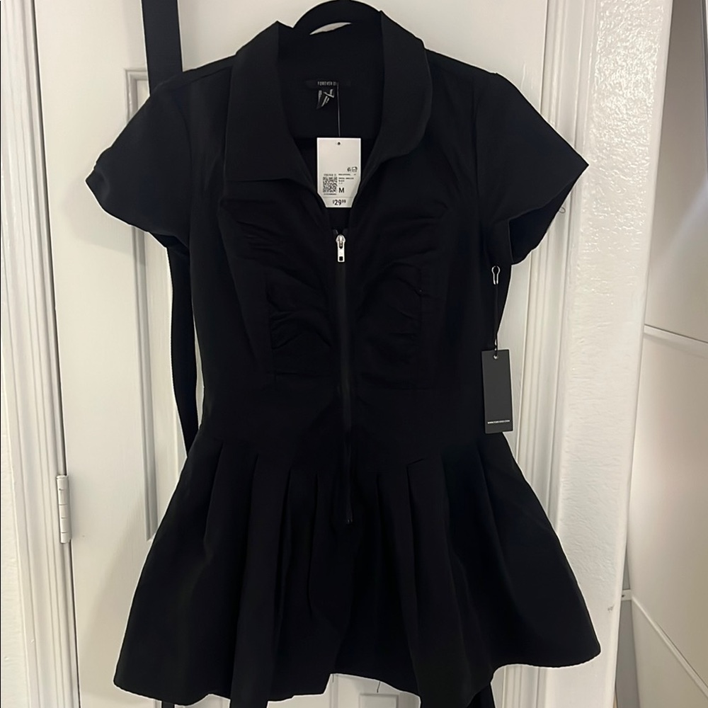 Black Short Sleeve mini dress